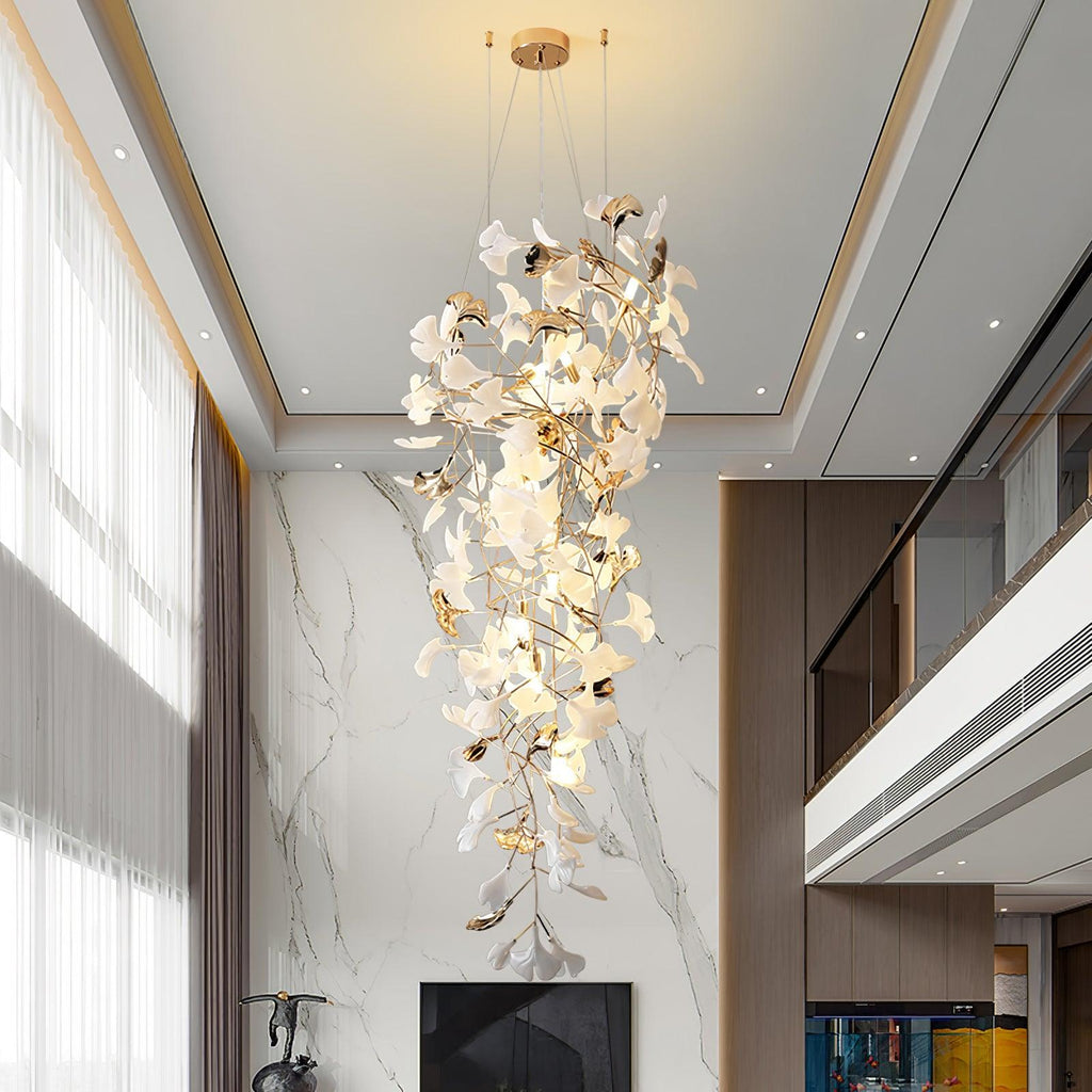 Olivia Ceramic Gingko Cascading Chandelier
