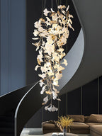 Olivia Ceramic Gingko Cascading Chandelier