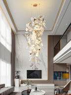 Olivia Ceramic Gingko Cascading Chandelier