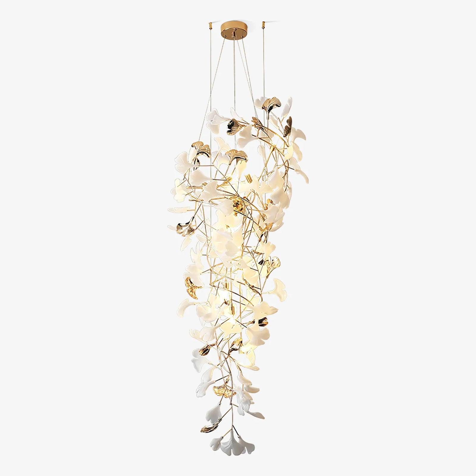 Olivia Ceramic Gingko Cascading Chandelier