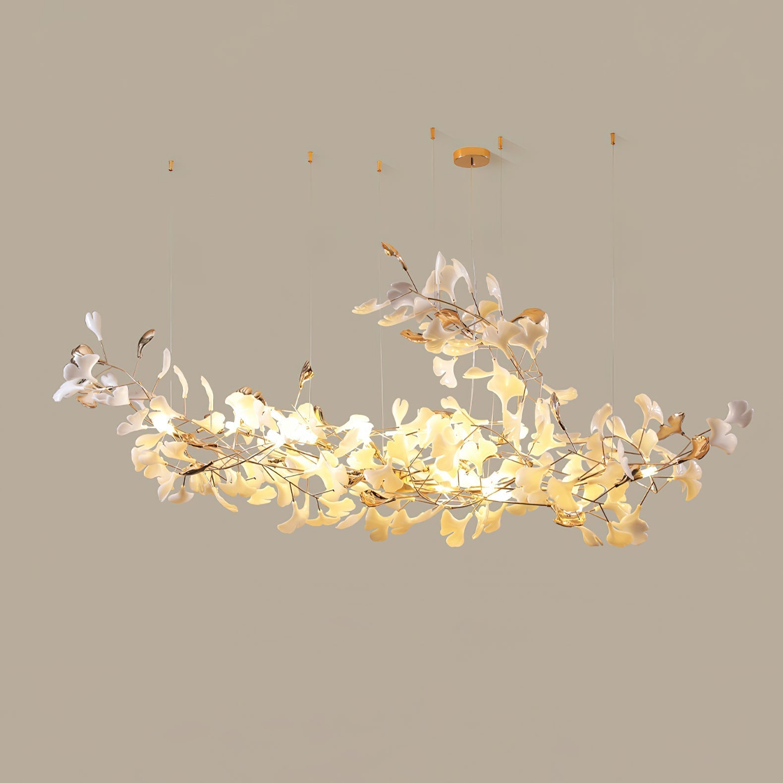 Unoryra Postmodern Luxury Ginkgo Cloud Ceramics Chandelier