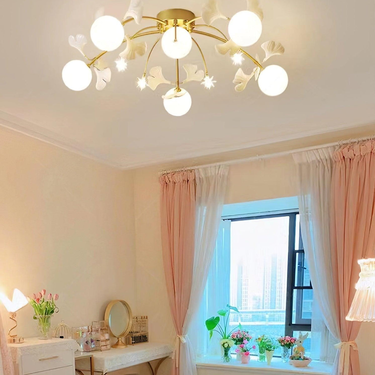 Olivia Nordic Multi Globe Ceramic Flush Mount Ceiling Light