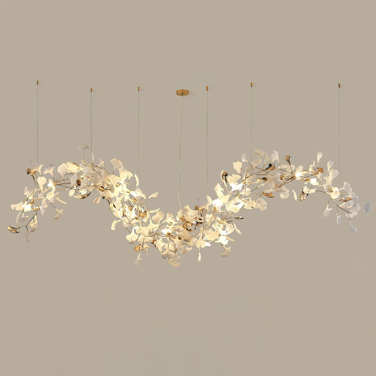 Olivia Ceramic Gingko Chandelier  Tip Flying