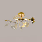 Solara Ceiling Lamp Gingko Leaves with Brass Branch