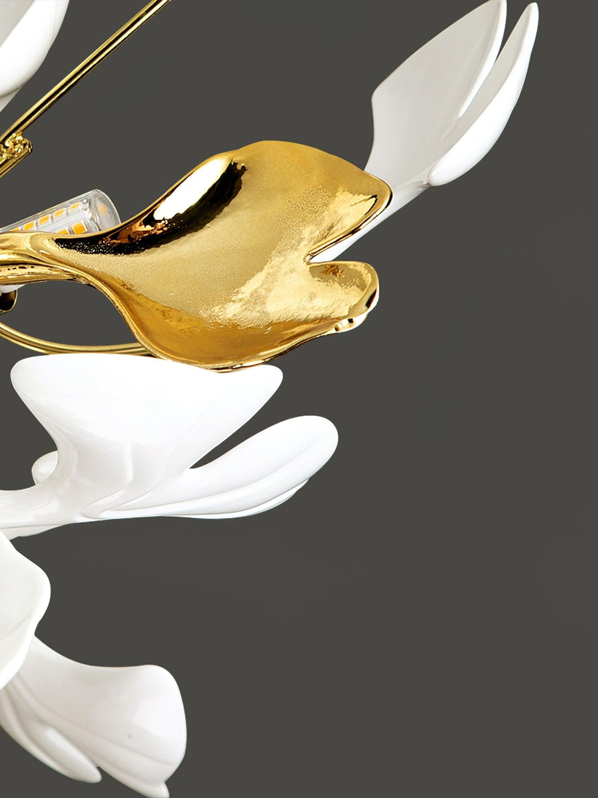 Solara Ceiling Lamp Gingko Leaves with Brass Branch
