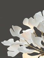 Solara Ceiling Lamp Gingko Leaves with Brass Branch