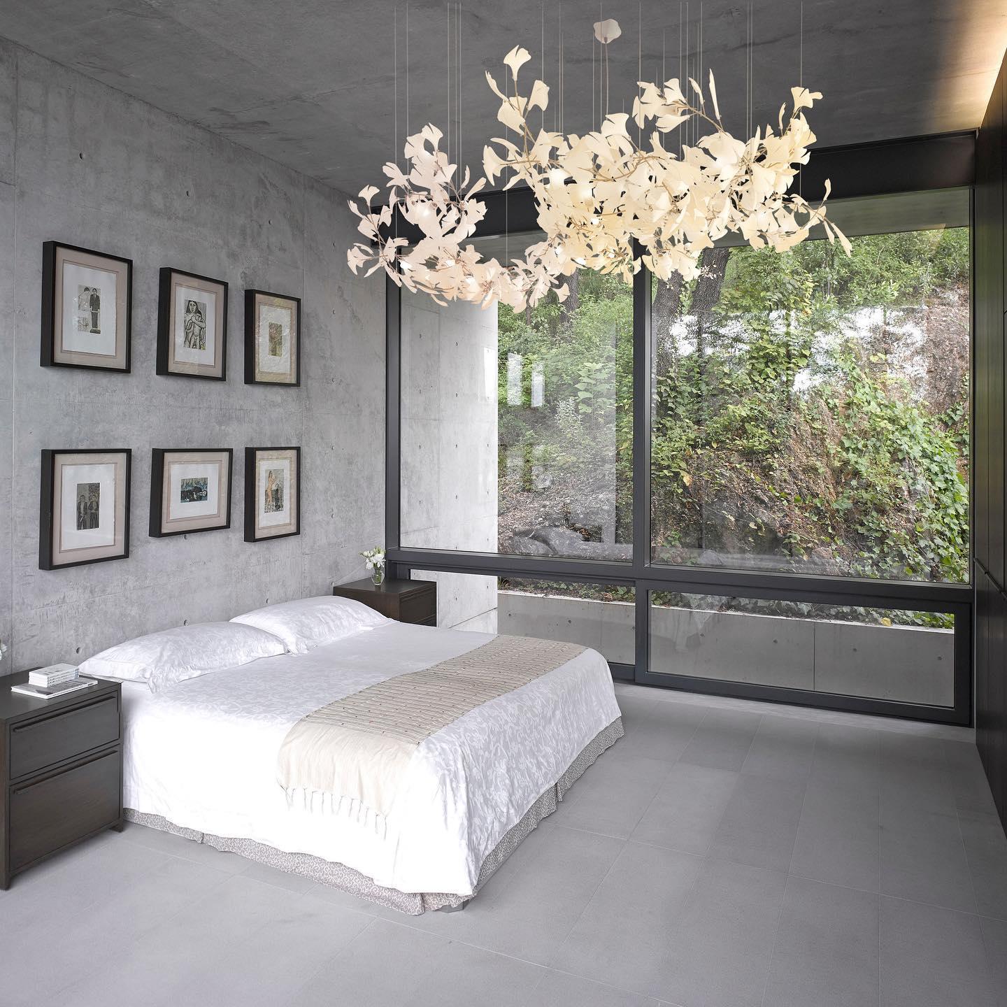 Chandelier Frame Ceramic Gingko Leaf Shade White Gold Modern