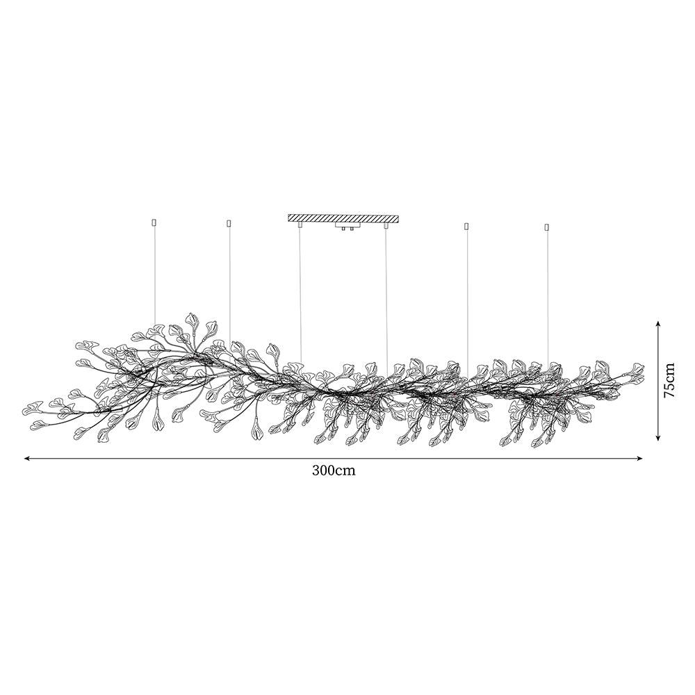 Chandelier Frame Ceramic Gingko Leaf Shade White Gold Modern