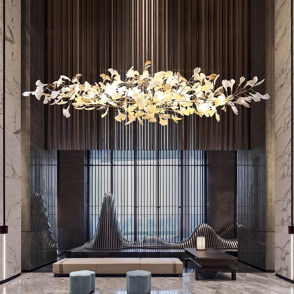 Unoryra Postmodern Luxury Ginkgo Cloud Ceramics Chandelier