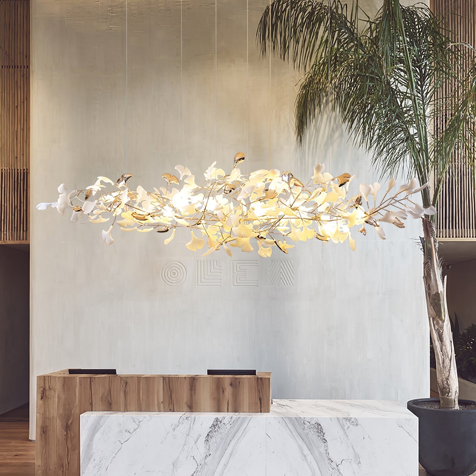 Unoryra Postmodern Luxury Ginkgo Cloud Ceramics Chandelier