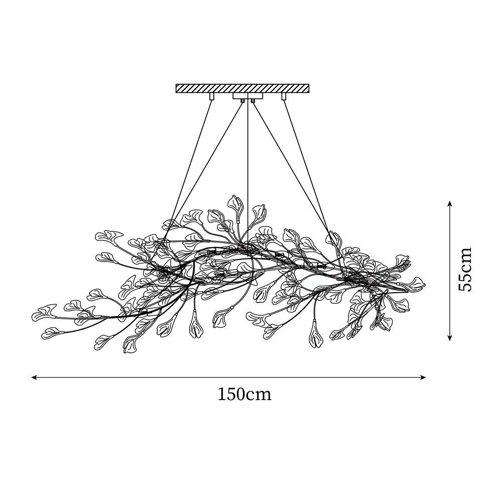 Chandelier Frame Ceramic Gingko Leaf Shade White Gold Modern