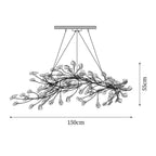 Chandelier Frame Ceramic Gingko Leaf Shade White Gold Modern