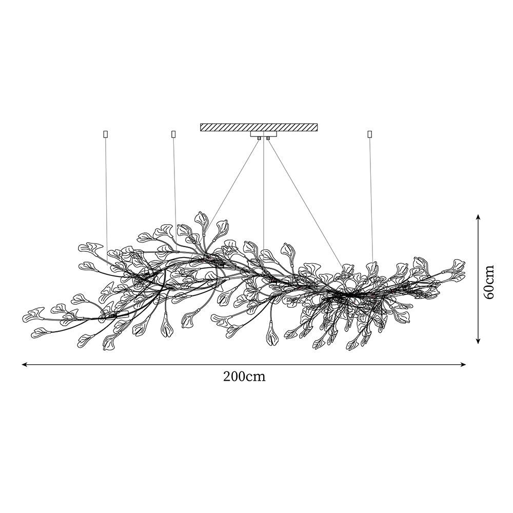 Chandelier Frame Ceramic Gingko Leaf Shade White Gold Modern