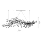 Chandelier Frame Ceramic Gingko Leaf Shade White Gold Modern
