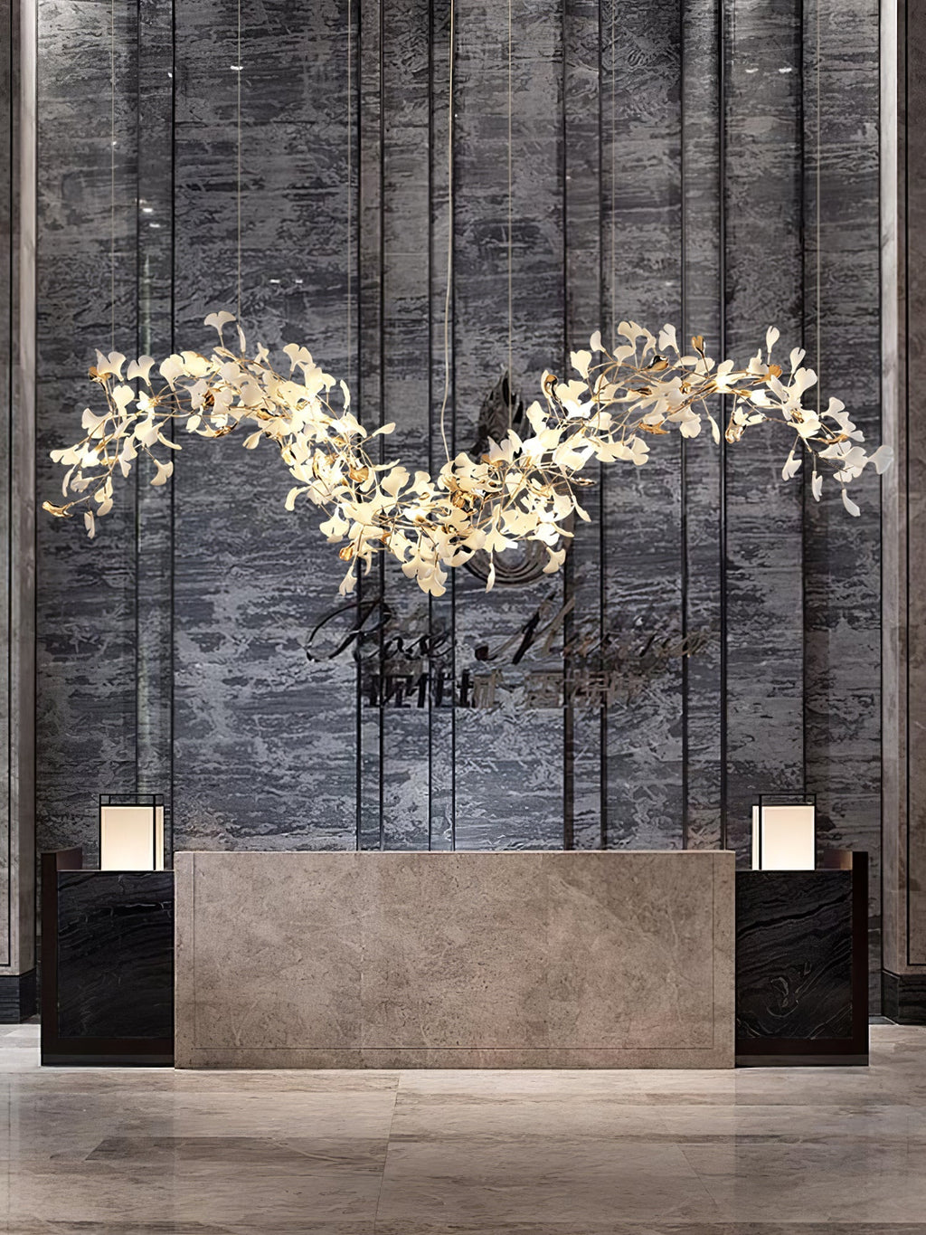 Olivia Ceramic Gingko Chandelier  Tip Flying