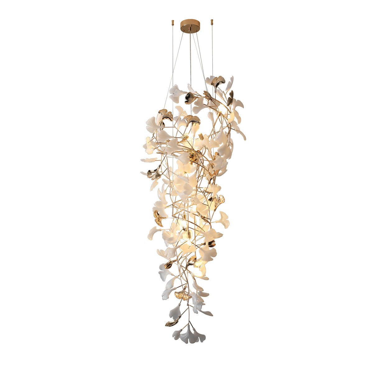 Olivia Ceramic Gingko Cascading Chandelier