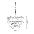 Gino Chandelier Glass Brass Caramel Modern