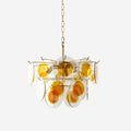 Gino Chandelier Glass Brass Caramel Modern