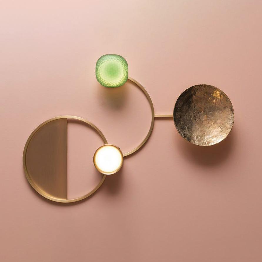Orbiten Brass & Glass Modern Wall Lamp