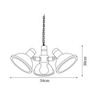 Girona Chandelier Adjustable Triple-Arm Glass