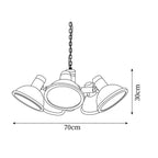 Girona Chandelier Adjustable Triple-Arm Glass