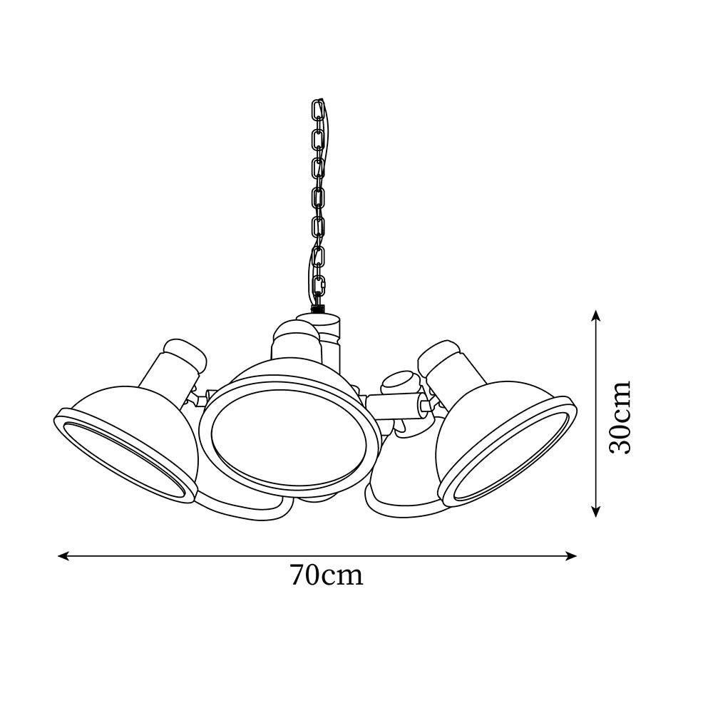 Girona Chandelier Adjustable Triple-Arm Glass