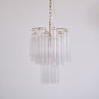 Aurora Chandelier Clear Murano Glass Tube Tiered Modern