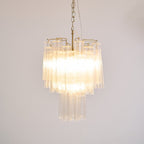 Aurora Chandelier Clear Murano Glass Tube Tiered Modern