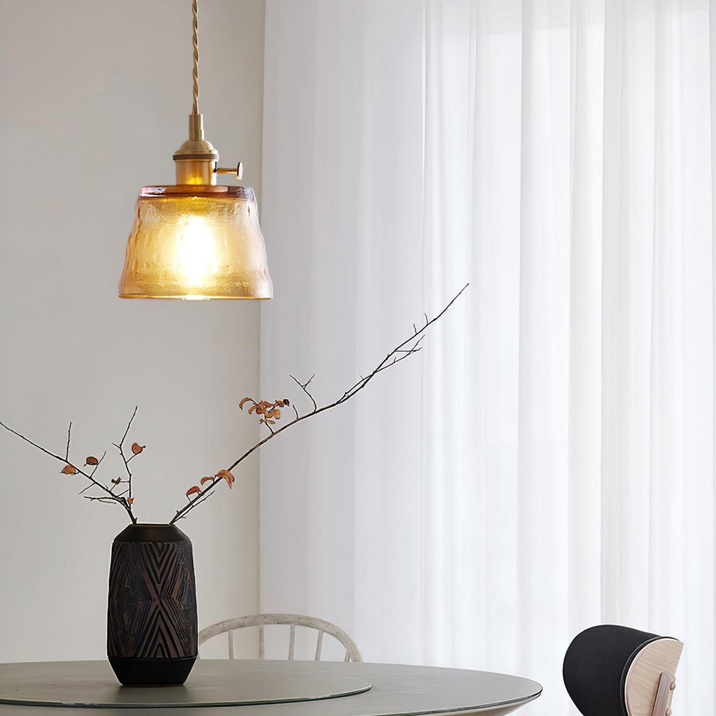 Lustra Pendant Lamp Copper Glass for Dining