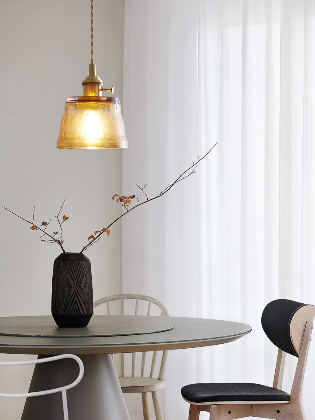 Lustra Pendant Lamp Copper Glass for Dining