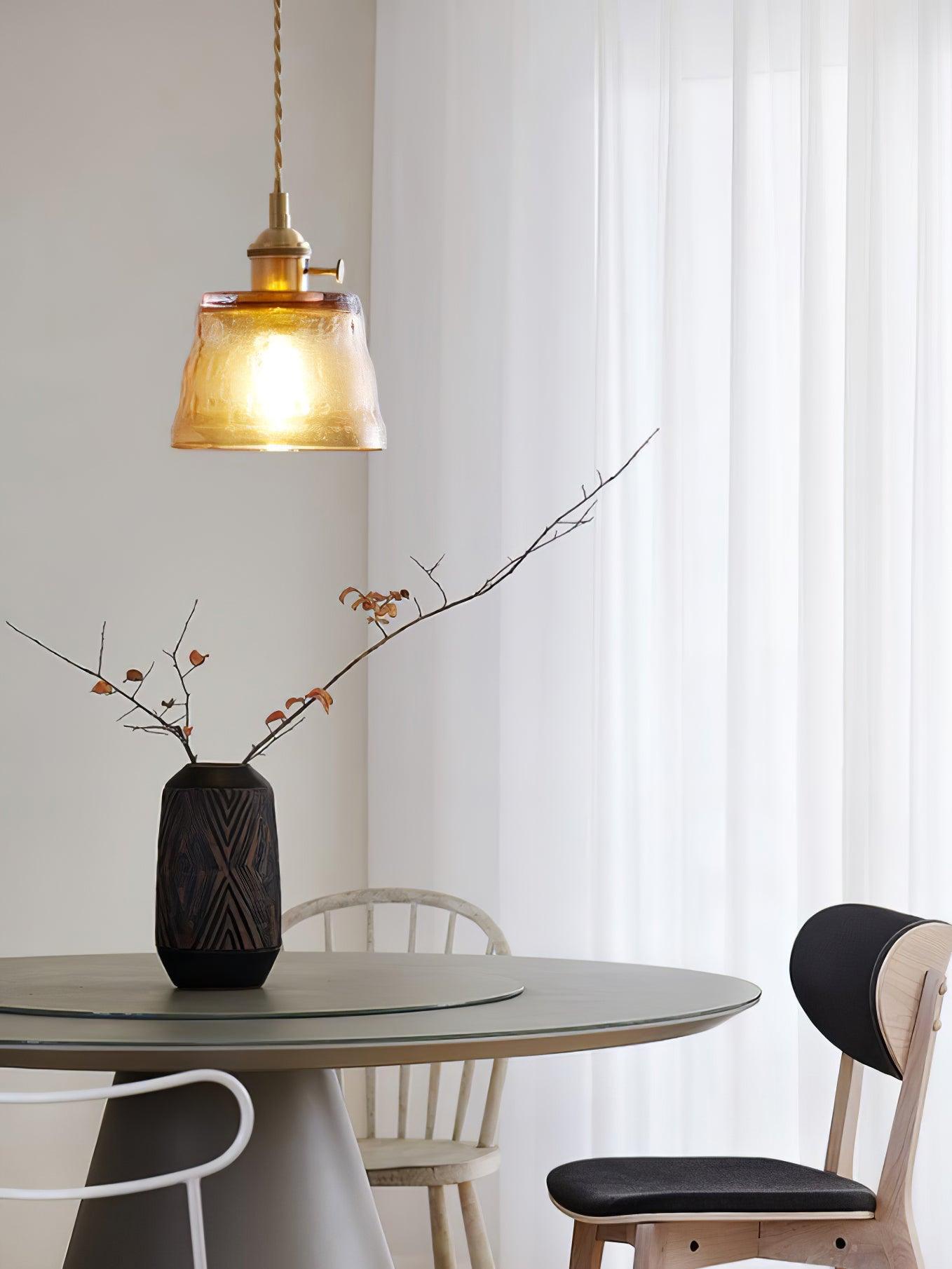 Lustra Pendant Lamp Copper Glass for Dining