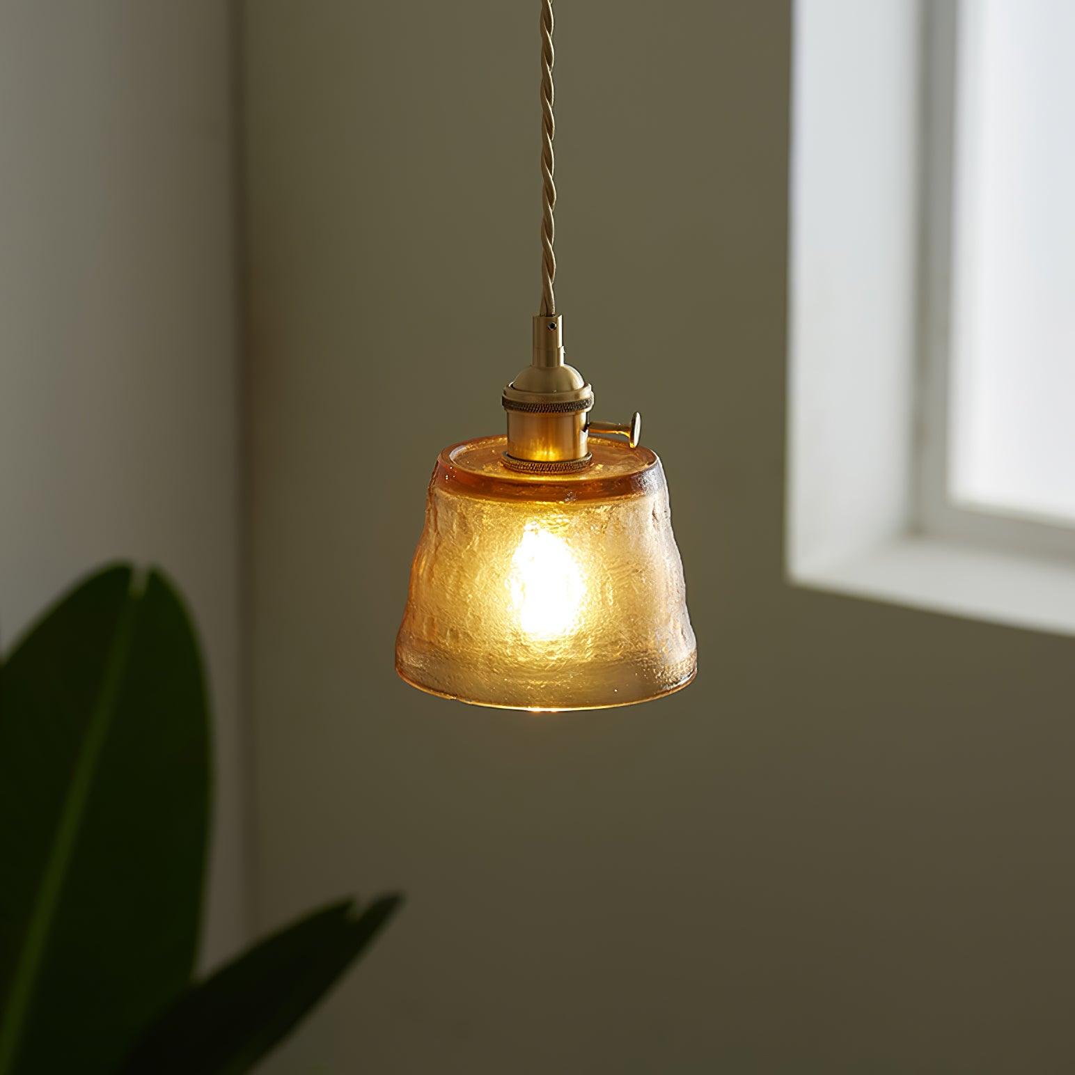 Lustra Pendant Lamp Copper Glass for Dining