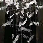 Aetherial Glass Leaf Chandelier