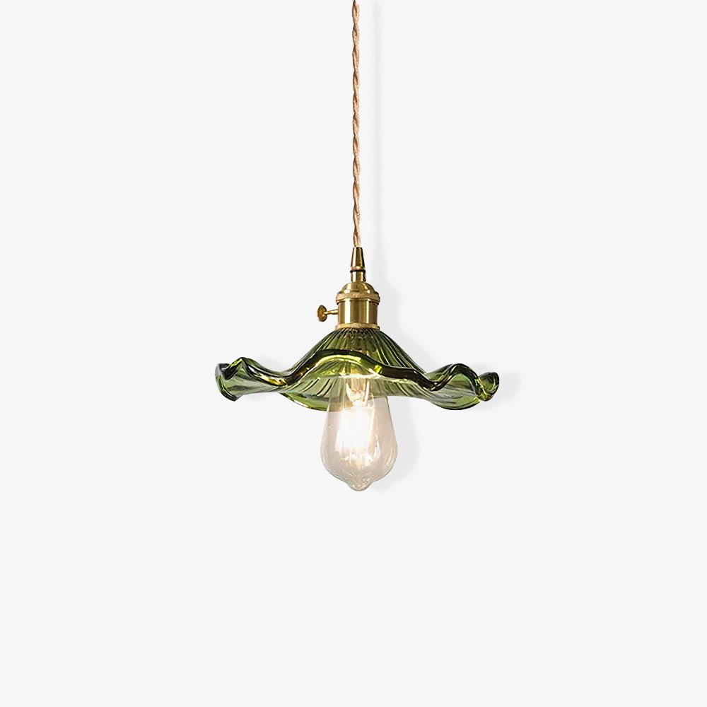 Nerisse Brass & Glass Vintage Pendant Light