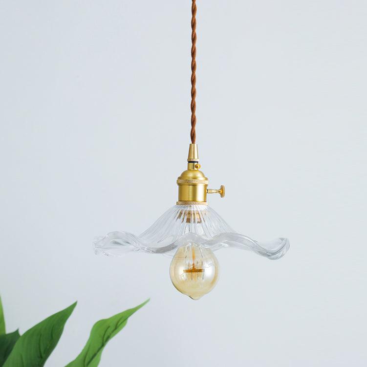 Nerisse Brass & Glass Vintage Pendant Light