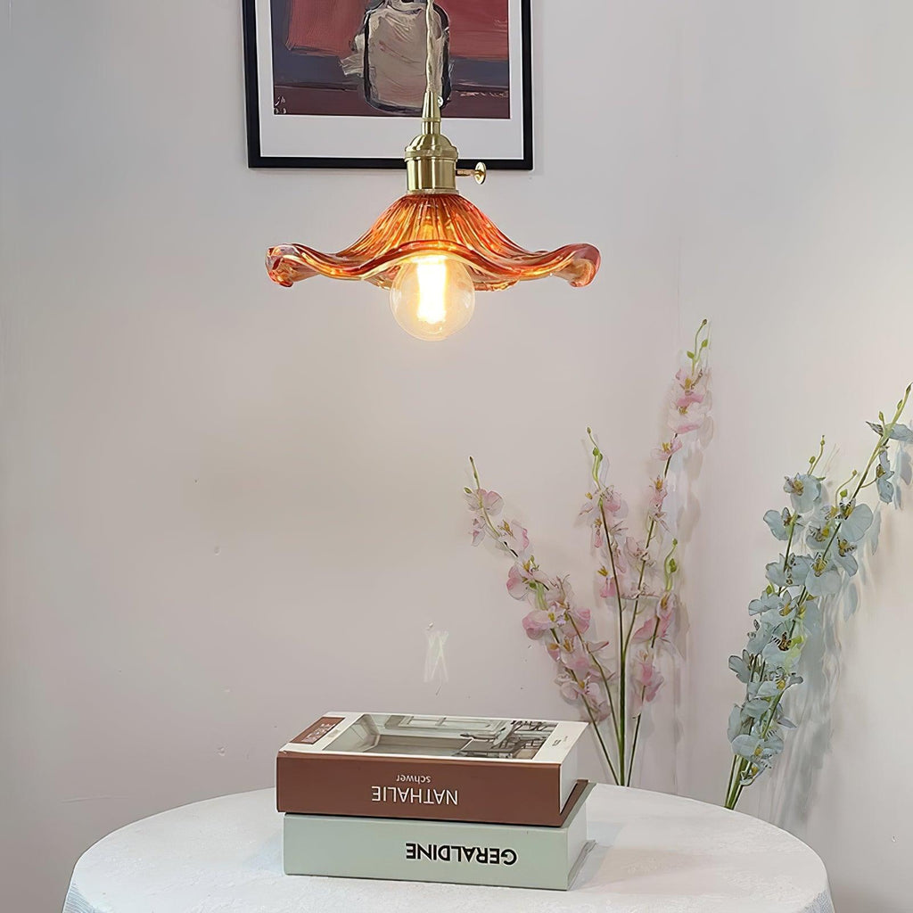 Nerisse Brass & Glass Vintage Pendant Light