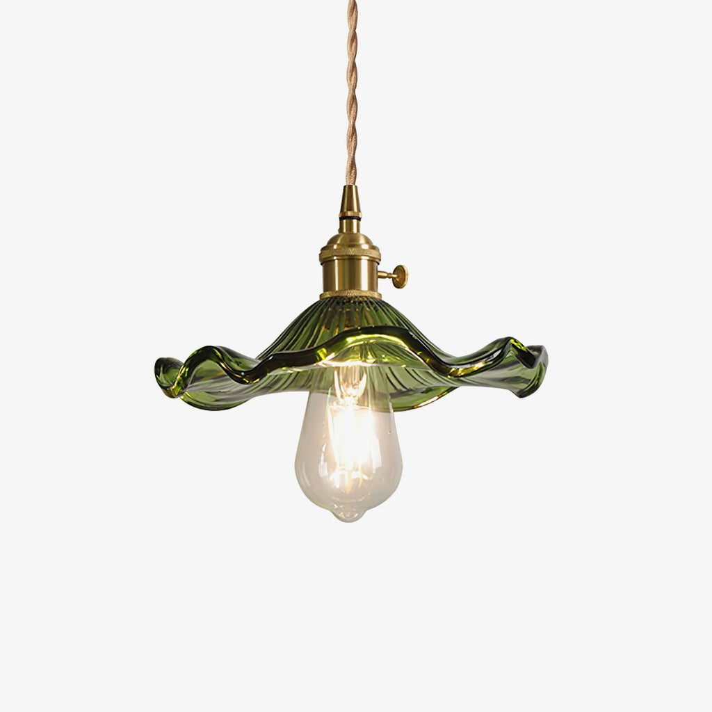 Nerisse Brass & Glass Vintage Pendant Light