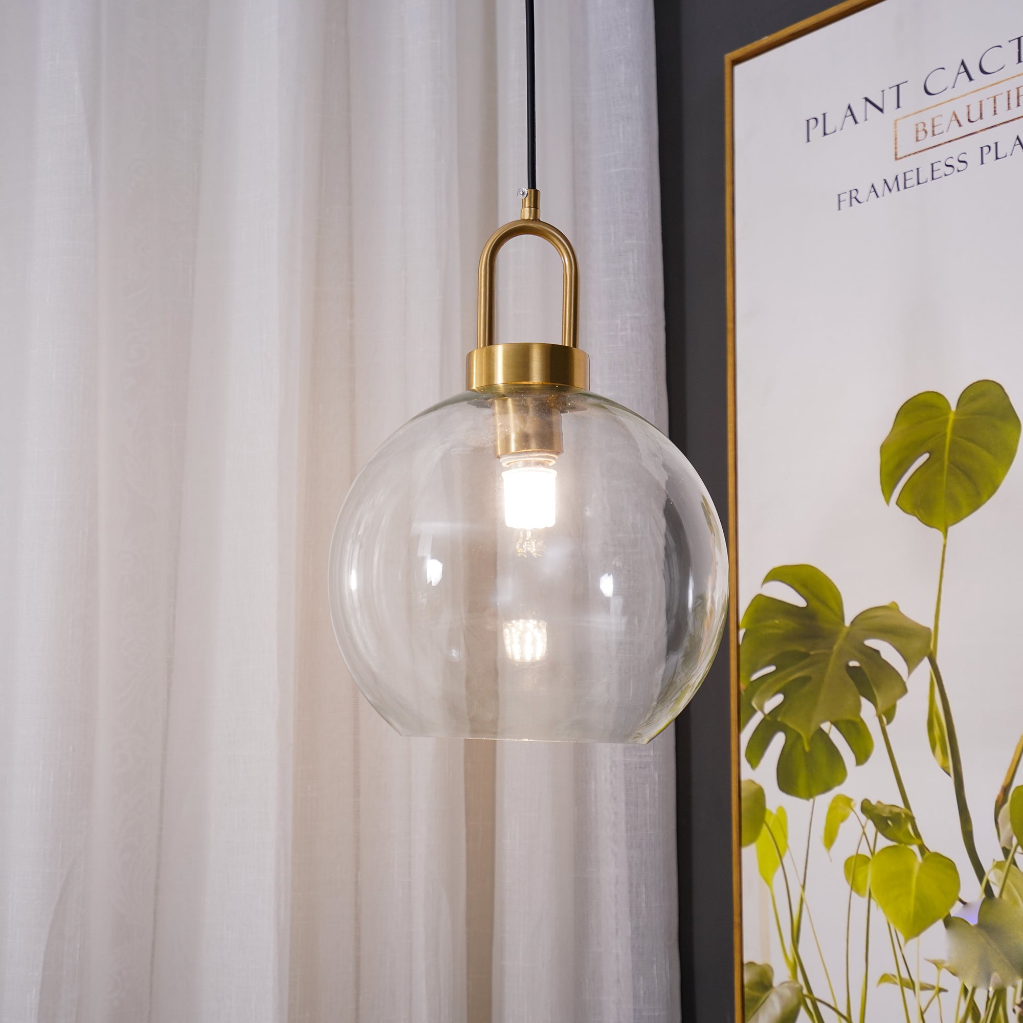 Solara Pendant Lamp Frosted Glass Swag Adjustable