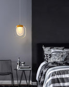 Pendant Lamp Ripple Glass Shade Gold Accent Scandinavian LED