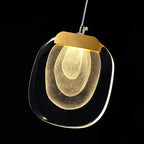 Pendant Lamp Ripple Glass Shade Gold Accent Scandinavian LED