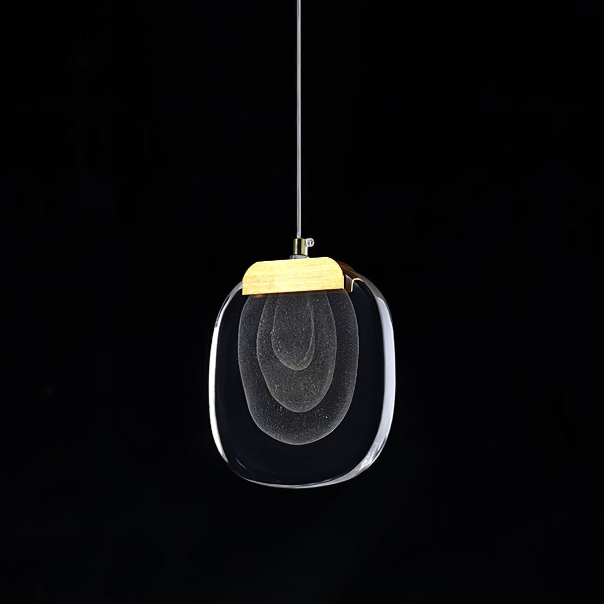 Pendant Lamp Ripple Glass Shade Gold Accent Scandinavian LED