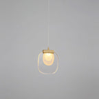 Pendant Lamp Ripple Glass Shade Gold Accent Scandinavian LED