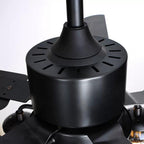 Zazoren Vintage Black Glass Ceiling Fan Light
