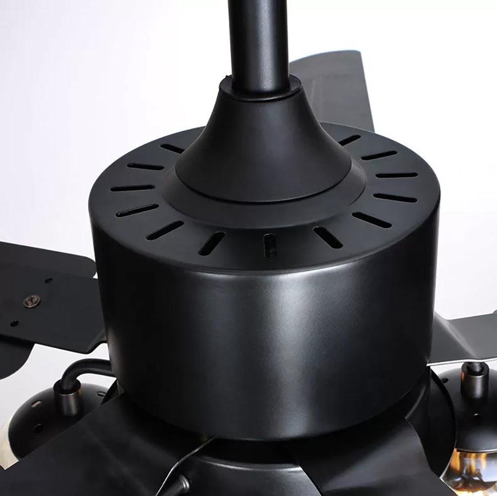 Zazoren Vintage Black Glass Ceiling Fan Light