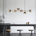 Lustra Pendant Lamp Orb Brass Glass for Living Room