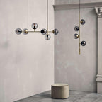Lustra Pendant Lamp Orb Brass Glass for Living Room