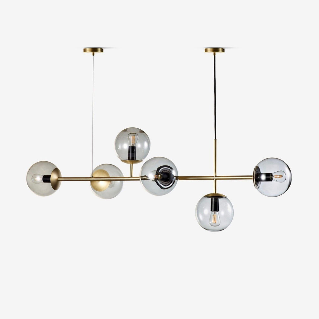 Lustra Pendant Lamp Orb Brass Glass for Living Room