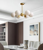 Lustra Chandelier Brass Opal Glass