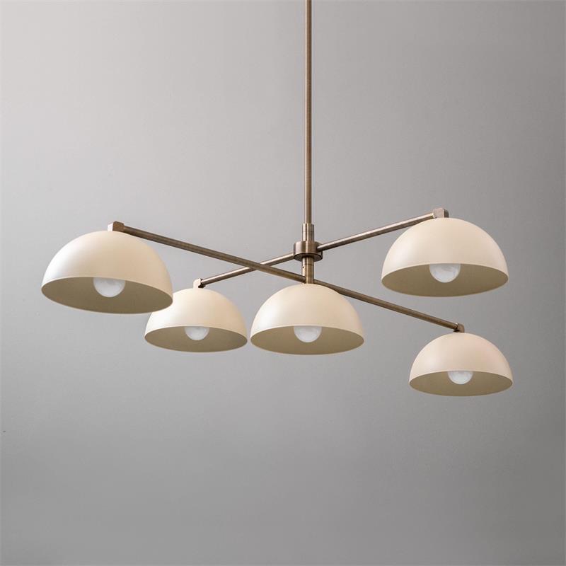 Vosole Vintage Industrial Linear Brass Chandelier