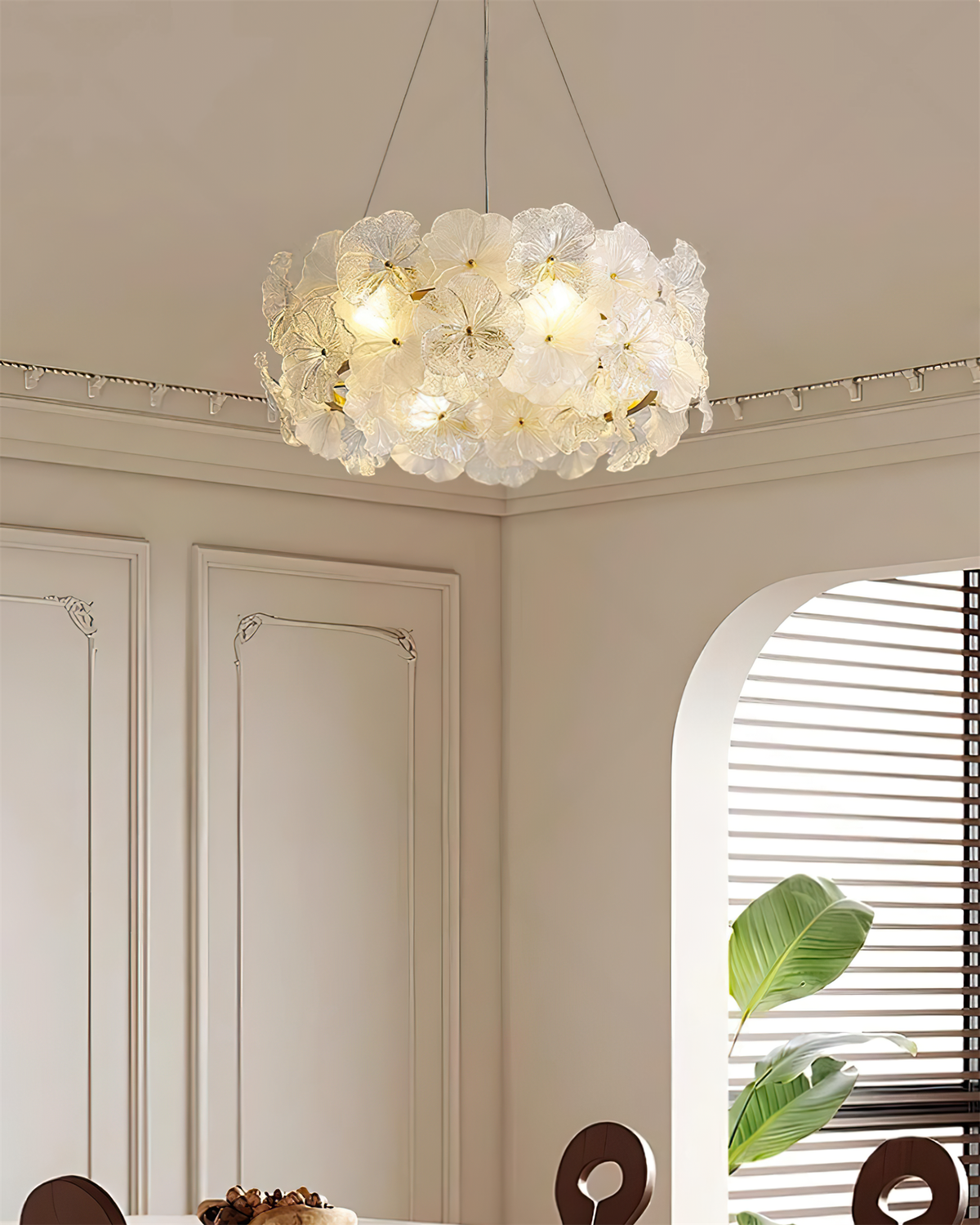Glezen Chandelier Glass Petal Floral